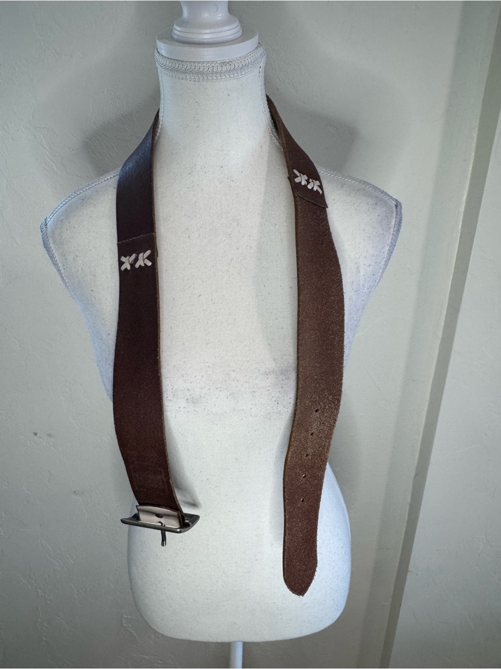 Vintage Express Design Leather Studio Genuine Leather Belt Y2K Boho Size 34 - Picture 7 of 8